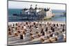 Pier at Sellin and Beach Baskets, Rygen Island, Baltic Coast, Germany-Peter Adams-Mounted Photographic Print