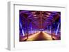 Pier at 'Stage Theater Im Hafen Hamburg' in the Evening Blueport Illumination-Uwe Steffens-Framed Photographic Print