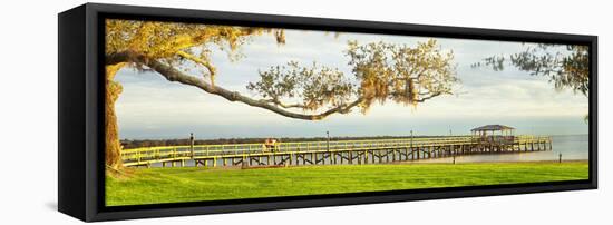 Pier at sunset, Alabama, USA-Panoramic Images-Framed Stretched Canvas