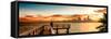 Pier at Sunset-Philippe Hugonnard-Framed Stretched Canvas