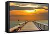 Pier at Sunset-Lantern Press-Framed Stretched Canvas