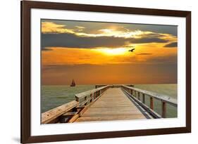 Pier at Sunset-Lantern Press-Framed Art Print