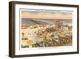 Pier, Beach, Pensacola. Florida-null-Framed Art Print