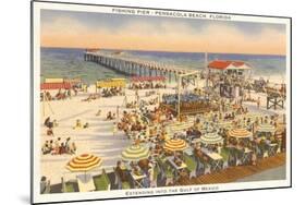 Pier, Beach, Pensacola. Florida-null-Mounted Art Print