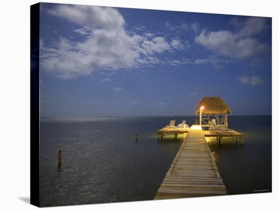 Pier, Caye Caulker, Belize-Russell Young-Stretched Canvas