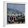 "Pier Fishing," August 13, 1949-John Falter-Framed Giclee Print