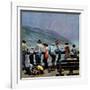 "Pier Fishing," August 13, 1949-John Falter-Framed Giclee Print