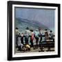 "Pier Fishing," August 13, 1949-John Falter-Framed Giclee Print