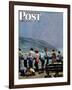 "Pier Fishing," Saturday Evening Post Cover, August 13, 1949-John Falter-Framed Giclee Print