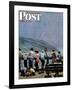 "Pier Fishing," Saturday Evening Post Cover, August 13, 1949-John Falter-Framed Giclee Print