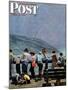 "Pier Fishing," Saturday Evening Post Cover, August 13, 1949-John Falter-Mounted Giclee Print