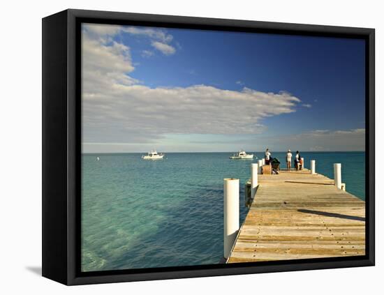 Pier, Grace Bay, Providenciales Island, Turks and Caicos, Caribbean-Walter Bibikow-Framed Stretched Canvas