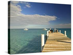 Pier, Grace Bay, Providenciales Island, Turks and Caicos, Caribbean-Walter Bibikow-Stretched Canvas