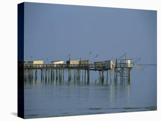 Pier in the Gironde Estuary, Talmont, Poitou Charentes, France, Europe-Michael Busselle-Stretched Canvas