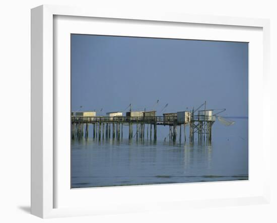 Pier in the Gironde Estuary, Talmont, Poitou Charentes, France, Europe-Michael Busselle-Framed Photographic Print