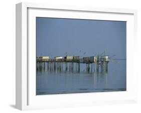 Pier in the Gironde Estuary, Talmont, Poitou Charentes, France, Europe-Michael Busselle-Framed Photographic Print