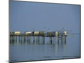 Pier in the Gironde Estuary, Talmont, Poitou Charentes, France, Europe-Michael Busselle-Mounted Photographic Print