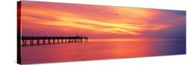 Pier in the Ocean at Sunset, Caspersen Beach, Sarasota County, Venice, Florida, USA-null-Stretched Canvas