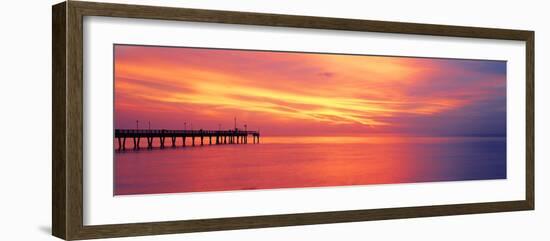 Pier in the Ocean at Sunset, Caspersen Beach, Sarasota County, Venice, Florida, USA-null-Framed Photographic Print