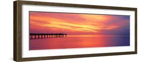 Pier in the Ocean at Sunset, Caspersen Beach, Sarasota County, Venice, Florida, USA-null-Framed Photographic Print