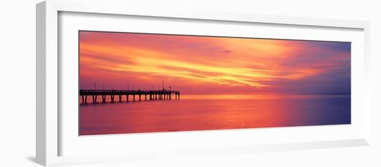 Pier in the Ocean at Sunset, Caspersen Beach, Sarasota County, Venice, Florida, USA-null-Framed Photographic Print