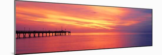 Pier in the Ocean at Sunset, Caspersen Beach, Sarasota County, Venice, Florida, USA-null-Mounted Photographic Print