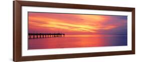 Pier in the Ocean at Sunset, Caspersen Beach, Sarasota County, Venice, Florida, USA-null-Framed Photographic Print