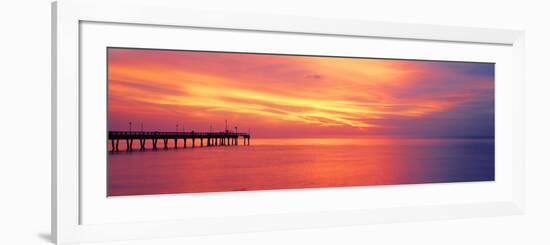 Pier in the Ocean at Sunset, Caspersen Beach, Sarasota County, Venice, Florida, USA-null-Framed Photographic Print