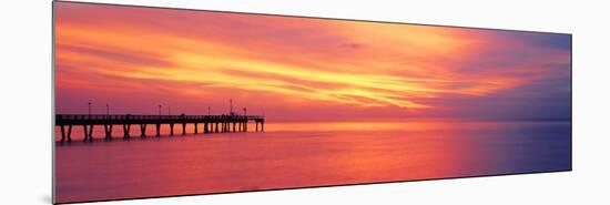 Pier in the Ocean at Sunset, Caspersen Beach, Sarasota County, Venice, Florida, USA-null-Mounted Photographic Print