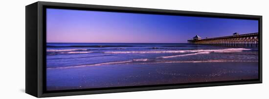 Pier in the Ocean, Folly Beach Fishing Pier, Folly Beach, Folly Island, Charleston County-null-Framed Stretched Canvas