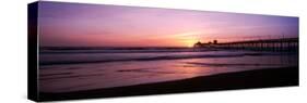 Pier in the Pacific Ocean at Dusk, San Diego Pier, San Diego, California, USA-null-Stretched Canvas