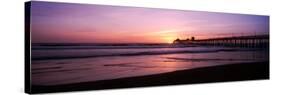 Pier in the Pacific Ocean at Dusk, San Diego Pier, San Diego, California, USA-null-Stretched Canvas