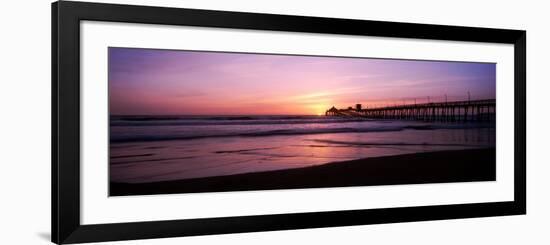 Pier in the Pacific Ocean at Dusk, San Diego Pier, San Diego, California, USA-null-Framed Photographic Print