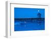 Pier in the Pacific Ocean at night, San Clemente Pier, San Clemente, California, USA-null-Framed Photographic Print