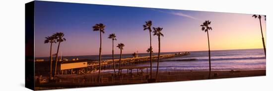 Pier in the Pacific Ocean, San Clemente Pier, San Clemente, California, USA-null-Stretched Canvas