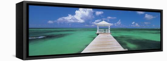 Pier in the Sea, Bahamas-null-Framed Stretched Canvas