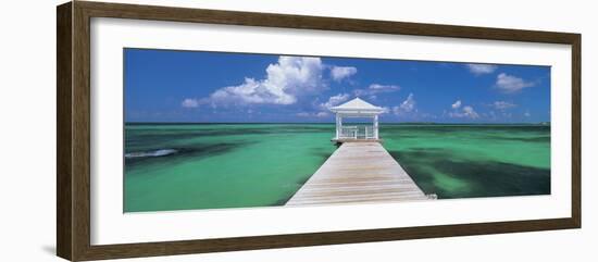 Pier in the Sea, Bahamas-null-Framed Photographic Print