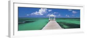 Pier in the Sea, Bahamas-null-Framed Photographic Print