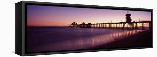 Pier in the Sea, Huntington Beach Pier, Huntington Beach, Orange County, California, USA-null-Framed Stretched Canvas