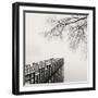 Pier in Winter Fog-Nicholas Bell-Framed Photographic Print