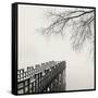 Pier in Winter Fog-Nicholas Bell-Framed Stretched Canvas