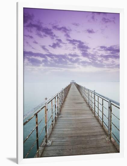 Pier Jutting Out into the Persian Gulf-Walter Bibikow-Framed Photographic Print