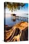 Pier Lake Tahoe Sierra Nevada-null-Stretched Canvas