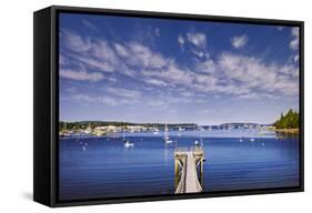 Pier near Southwest Harbor-Jon Hicks-Framed Stretched Canvas