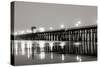 Pier Night Panorama I-Lee Peterson-Stretched Canvas