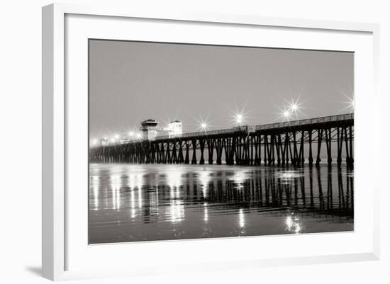 Pier Night Panorama I-Lee Peterson-Framed Photographic Print