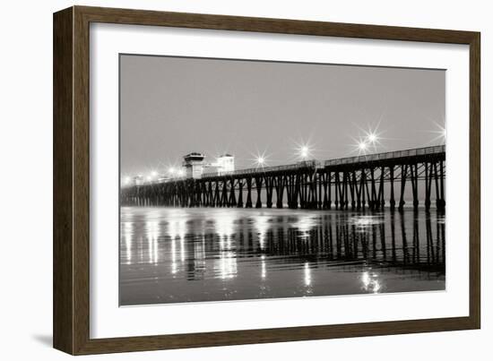 Pier Night Panorama I-Lee Peterson-Framed Photographic Print