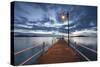 Pier of Lake Trasimeno at Dusk, Perugia, Umbria, Italy.-ClickAlps-Stretched Canvas