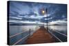 Pier of Lake Trasimeno at Dusk, Perugia, Umbria, Italy.-ClickAlps-Stretched Canvas