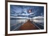 Pier of Lake Trasimeno at Dusk, Perugia, Umbria, Italy.-ClickAlps-Framed Photographic Print